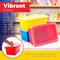 4E's Novelty Plastic Storage Bins with Lids, 5 Qt, 3 Pack, Colorful Plastic Cubby Storage Bins, Stackable Organizer Cubbies for Classroom or Home (11.4" x 7.75" x 5")